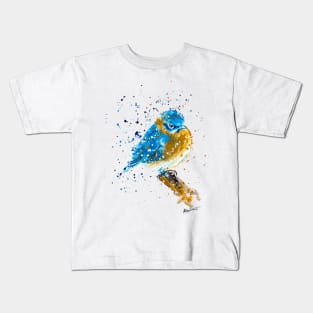 Blue Bird Sitting Kids T-Shirt